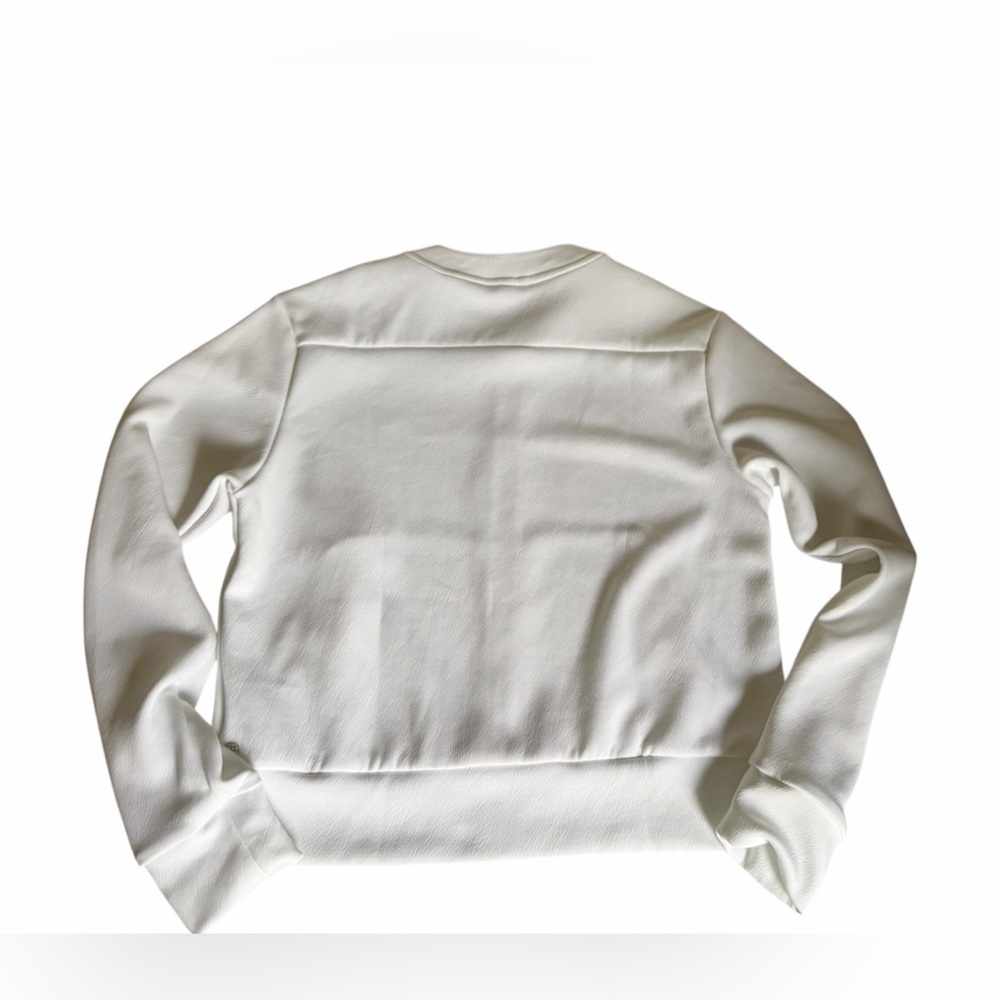 adidas White Golf Bomber Jacket Ad Astra Patch Athletic Running Workout Top Yoga - Picture 3 of 6